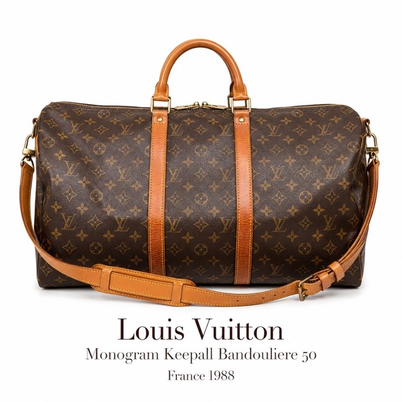 Louis Vuitton Handbags - Louis Vuitton Brown Monogram Keepall Bandouliere 50 Duffel Bag